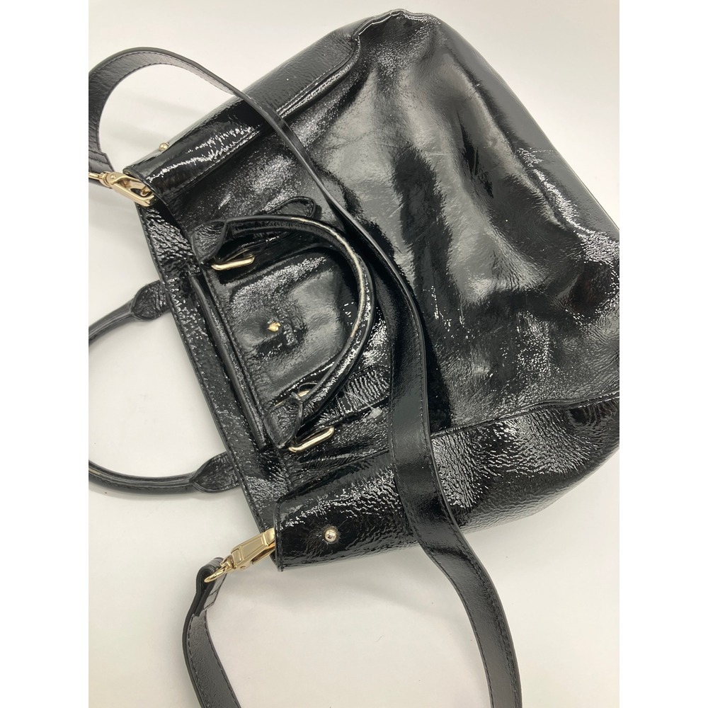 Kate Spade New York Black Patent Leather Tote Bag Gold Hardware Handbag - Picture 2 of 8